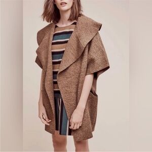Joie Oversize Brown Pocket Ruana One Size